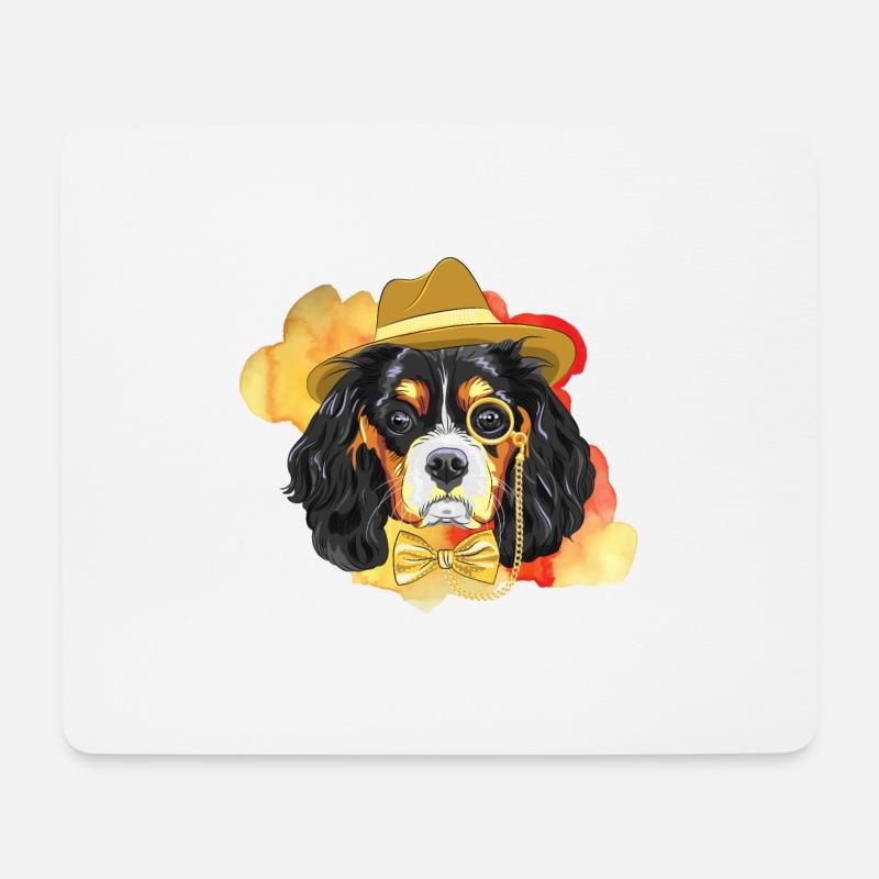 Originelles Design-Hund - Mousepad (Querformat) - Weiß