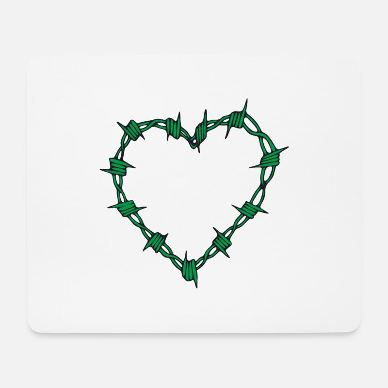 Stacheldraht Herz - Mousepad (Querformat) - Weiß