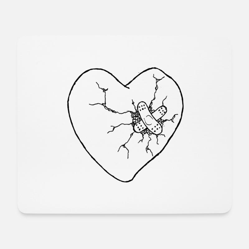 Gebrochene Herz geheilt - Mousepad (Querformat) - Weiß