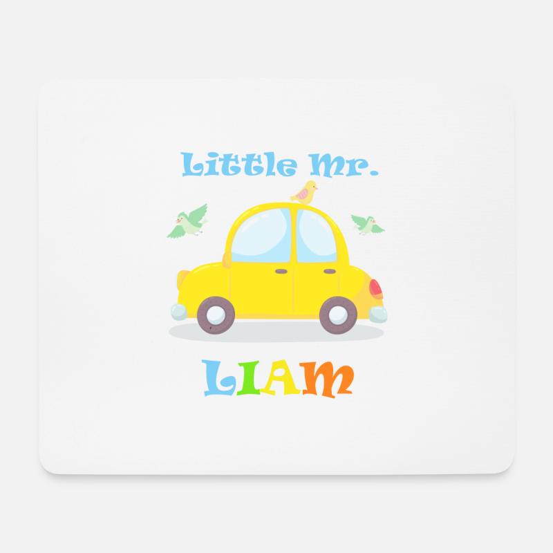 LIAM Namens T-Shirt mit Auto Vorname Geschenkidee - Mousepad (Querformat) - Weiß