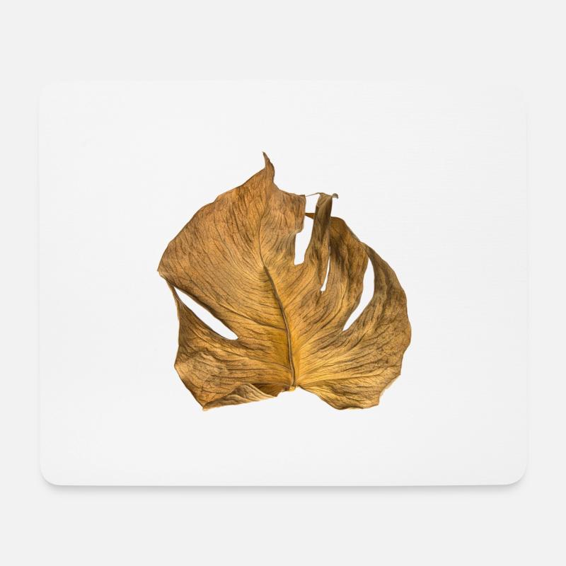 Monstera Blatt getrocknet - Mousepad (Querformat) - Weiß