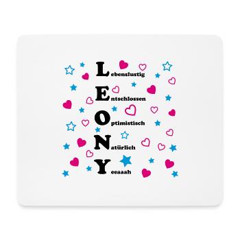 Leony - Mousepad (Querformat) - Weiß - Vorne