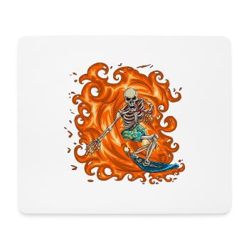 Surfer Flames / Skeleton Surfer - Tapis de souris (format paysage) - blanc - Devant