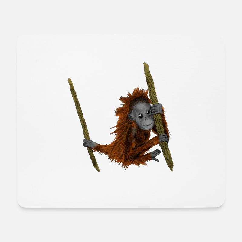 Orang Utan - Mousepad (Querformat) - Weiß