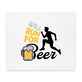 Run for Beer - Mousepad (Querformat) - Weiß - Vorne
