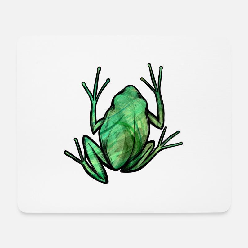 Süßer grüner Frosch - Mousepad (Querformat) - Weiß