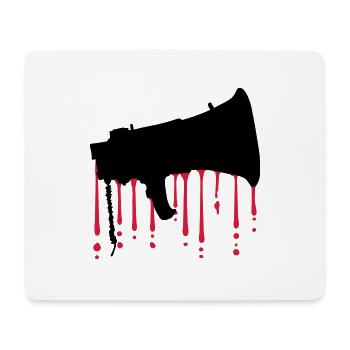 Blood Drops Megafon Propaganda Speaker - Mouse Pad (horizontal) - white - Front