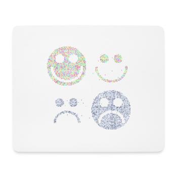 Happy and Sad Stilyzed Faces - Mouse Pad (horizontal) - white - Front