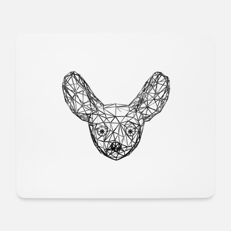 Metallic Geometric Fennec Fox - Mouse Pad (horizontal) - white