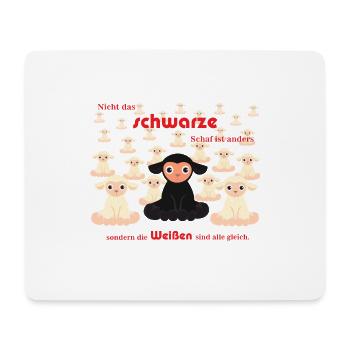 Sei das schwarze Schaf - sei anders - Mousepad (Querformat) - Weiß - Vorne