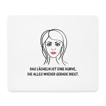 Das lächeln ist eine Kurve - Mousepad (Querformat) - Weiß - Vorne