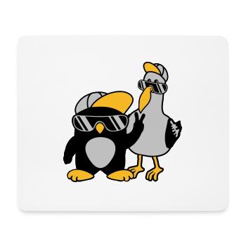 Pingouin mouette 2 Amis - Tapis de souris (format paysage) - blanc - Devant