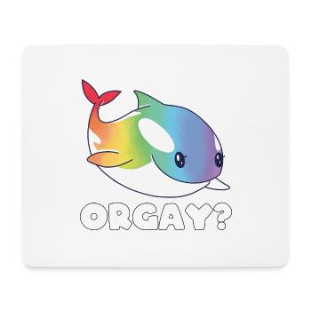 Orca Rainbow LGBTQ Cadeau - Tapis de souris (format paysage) - blanc - Devant