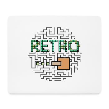 Retro Text & Maze Shooter Game - Mouse Pad (horizontal) - white - Front