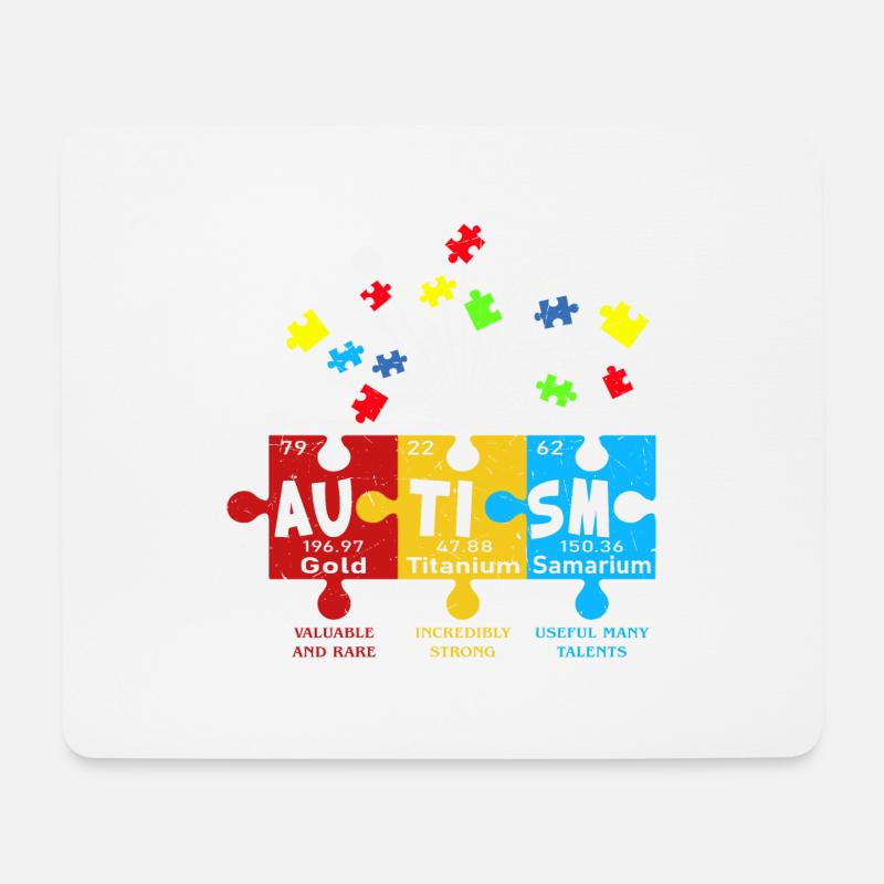 Autismus Kampf Aufklärung Autist Autisten Puzzle - Mousepad (Querformat) - Weiß