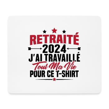 Retraité En 2024 / Humour Cadeau Retraité 2024 - Tapis de souris (format paysage) - blanc - Devant