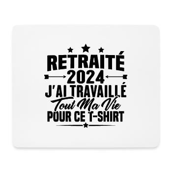 Retraité En 2024 / Humour Cadeau Retraité 2024 - Tapis de souris (format paysage) - blanc - Devant