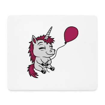 Happy Balloon Unicorn Comic - Mouse Pad (horizontal) - white - Front