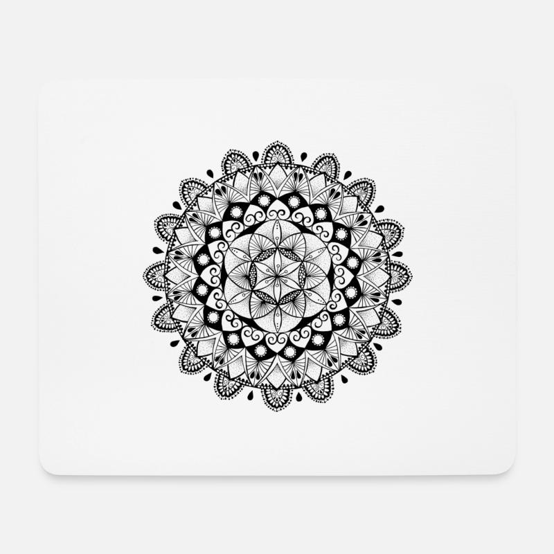 Mandala - Mousepad (Querformat) - Weiß