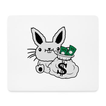 Rich Money Bag Billets de banque de lapin de Pâques - Tapis de souris (format paysage) - blanc - Devant