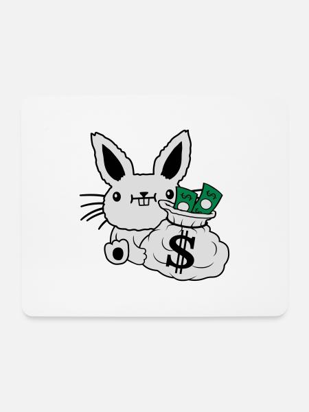 Reicher Geldsack Osterhase Geldscheine - Mousepad (Querformat) - Weiß