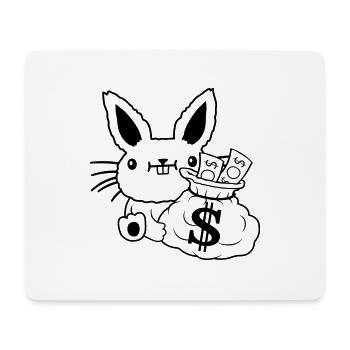 Sac d’argent riches billets de banque de lapin de Pâques - Tapis de souris (format paysage) - blanc - Devant