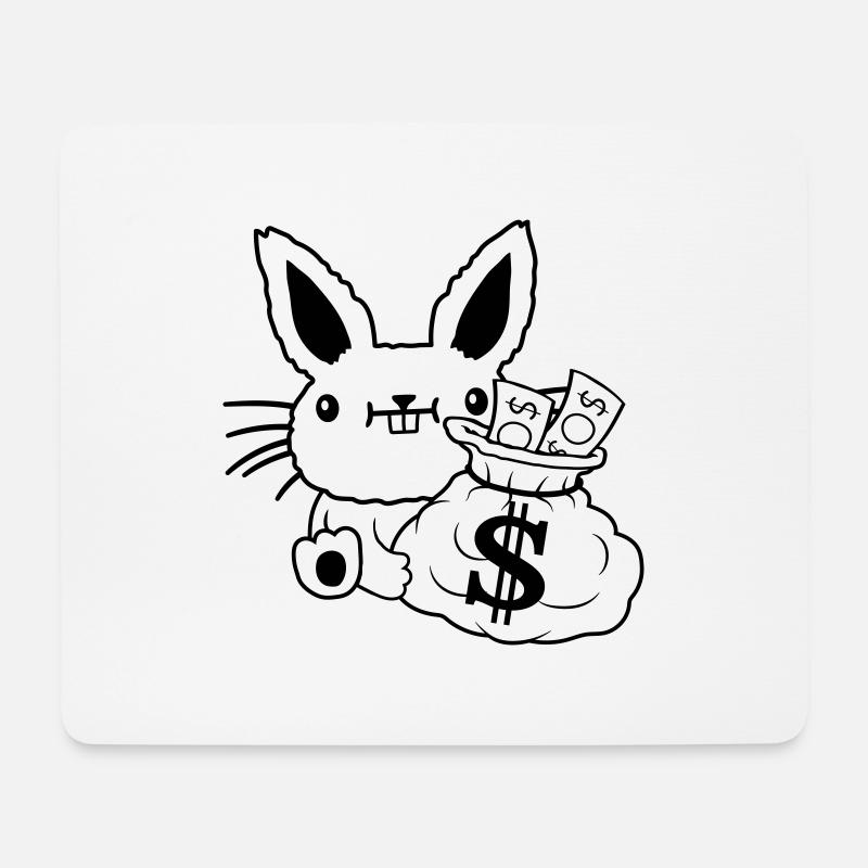 Geldsack reicher Osterhase Geldscheine - Mousepad (Querformat) - Weiß