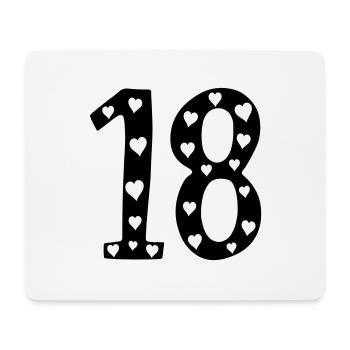 18th birthday with heart - Mouse Pad (horizontal) - white - Front