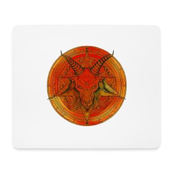 Pentagram surmounted by a head of baphomet - Mouse Pad (horizontal) - white - Front
