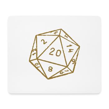 Minimalistischer W20 Spiel Würfel - Mousepad (Querformat) - Weiß - Vorne