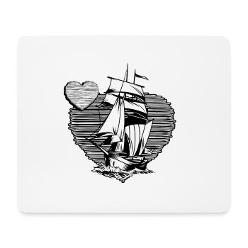 Captain moin moin sailboat skipper sailor's yarn - Mouse Pad (horizontal) - white - Front