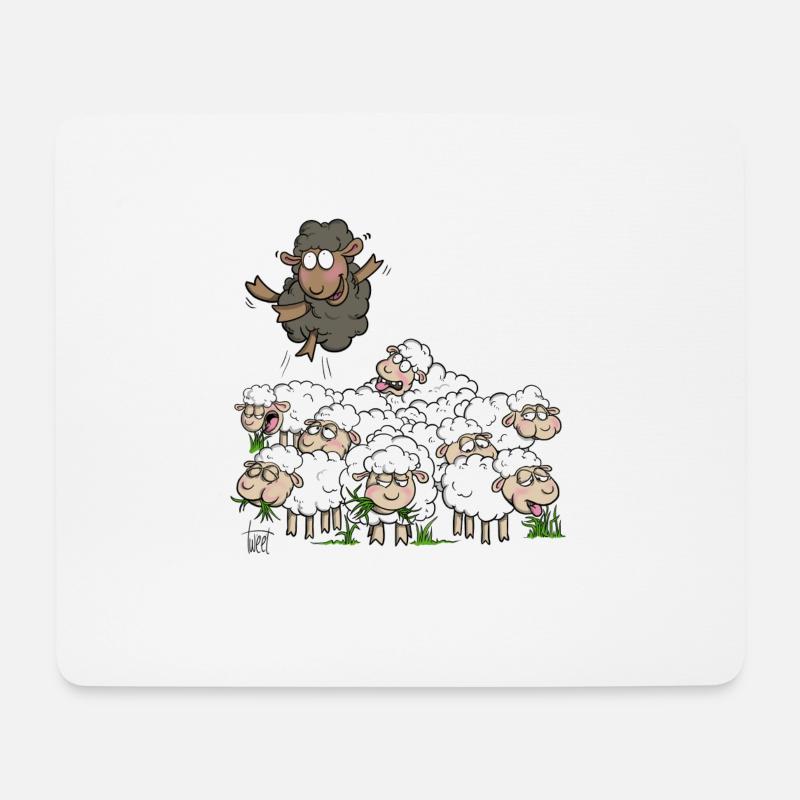 Black Sheep - Mousepad (Querformat) - Weiß
