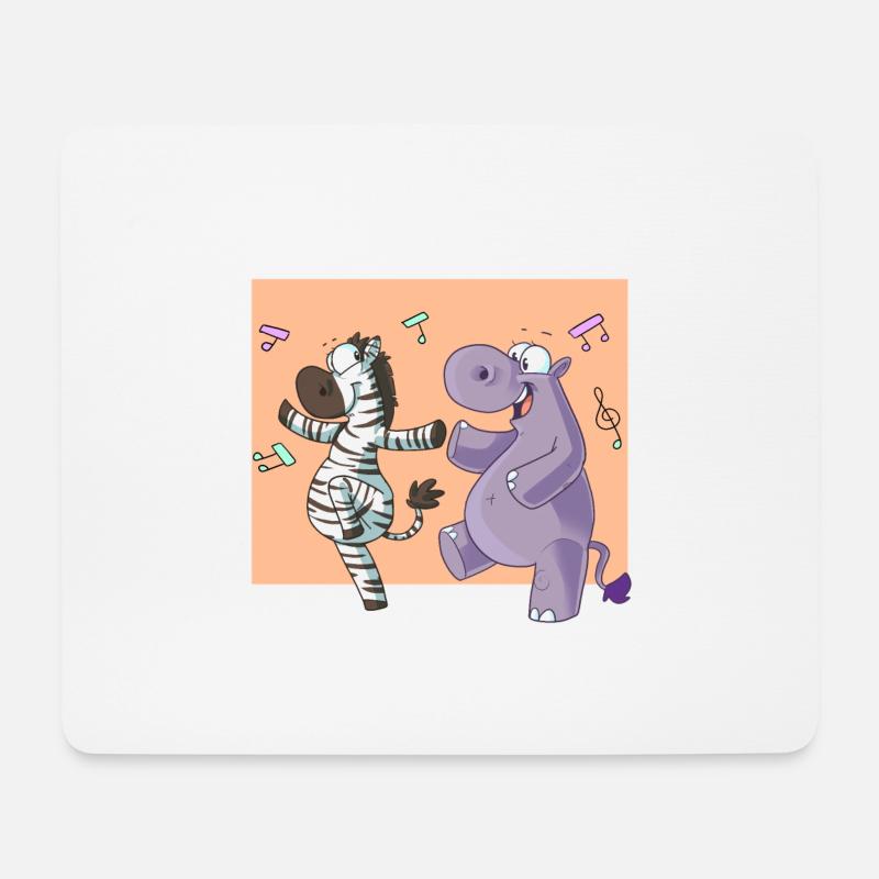 Maskotti Sina und Inge tanzen - Mousepad (Querformat) - Weiß