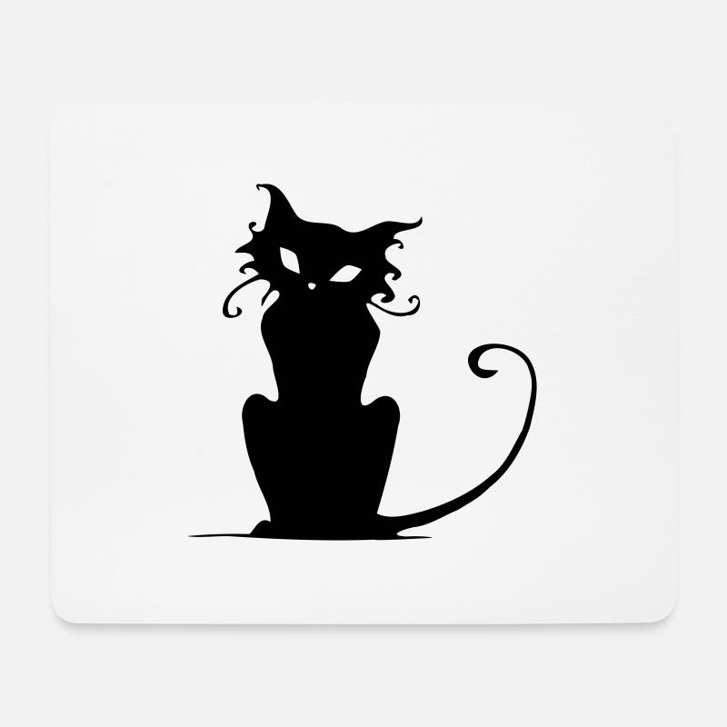 Elegant cat silhouette - Mouse Pad (horizontal) - white