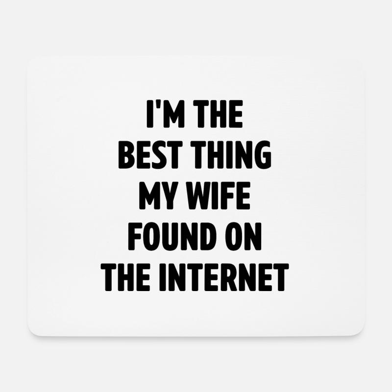Paar, das sich online getroffen hat Ehemann Ehefra - Mousepad (Querformat) - Weiß