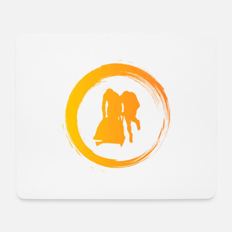 Sporty Hobby Leidenschaft Rodeln - Mousepad (Querformat) - Weiß