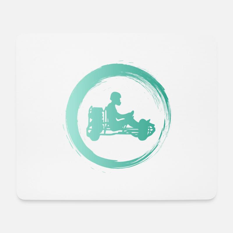 Sporty Hobby Leidenschaft Kartfahren - Mousepad (Querformat) - Weiß