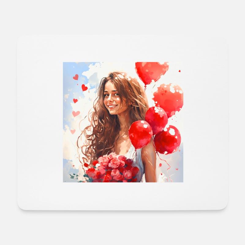 Woman in Love - Mousepad (Querformat) - Weiß