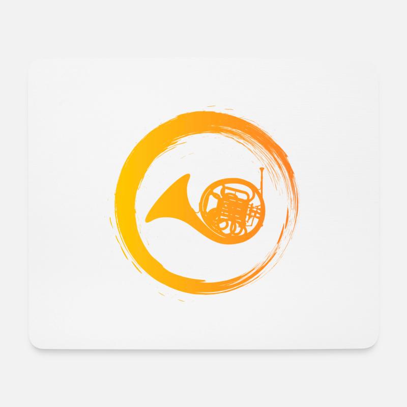 Sporty Hobby Leidenschaft Horn - Mousepad (Querformat) - Weiß