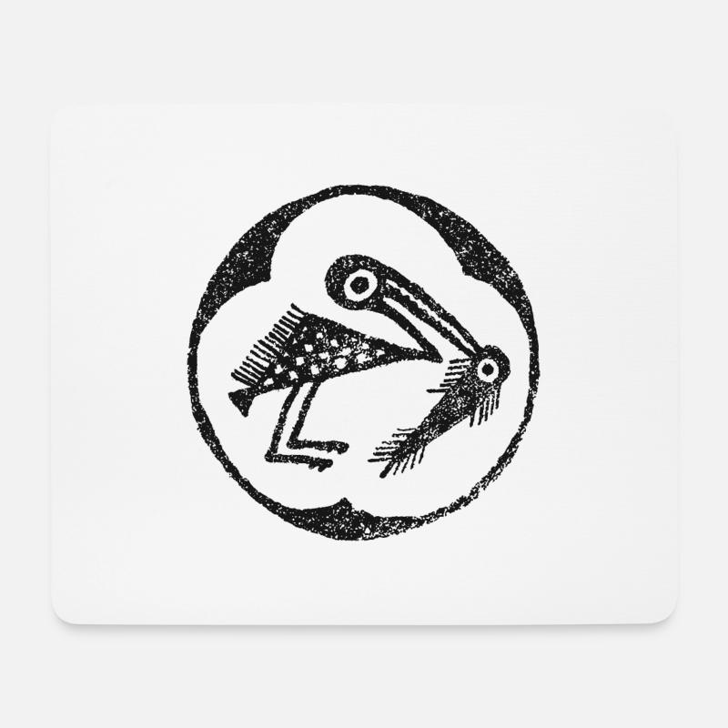Graureiher - Mousepad (Querformat) - Weiß