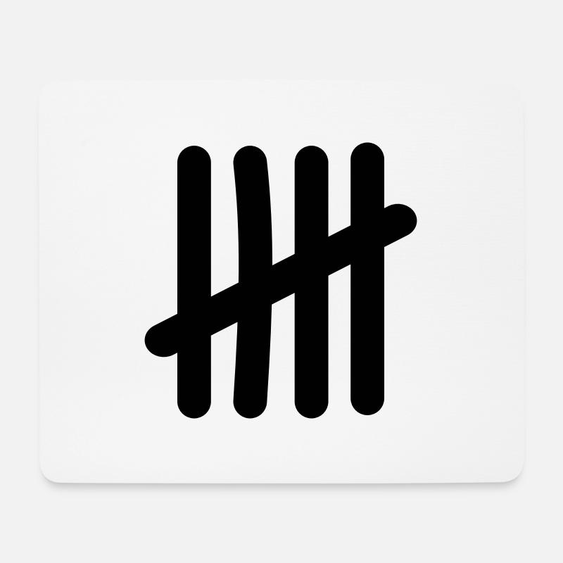 Strichliste Symbol - 5 Striche - Mousepad (Querformat) - Weiß