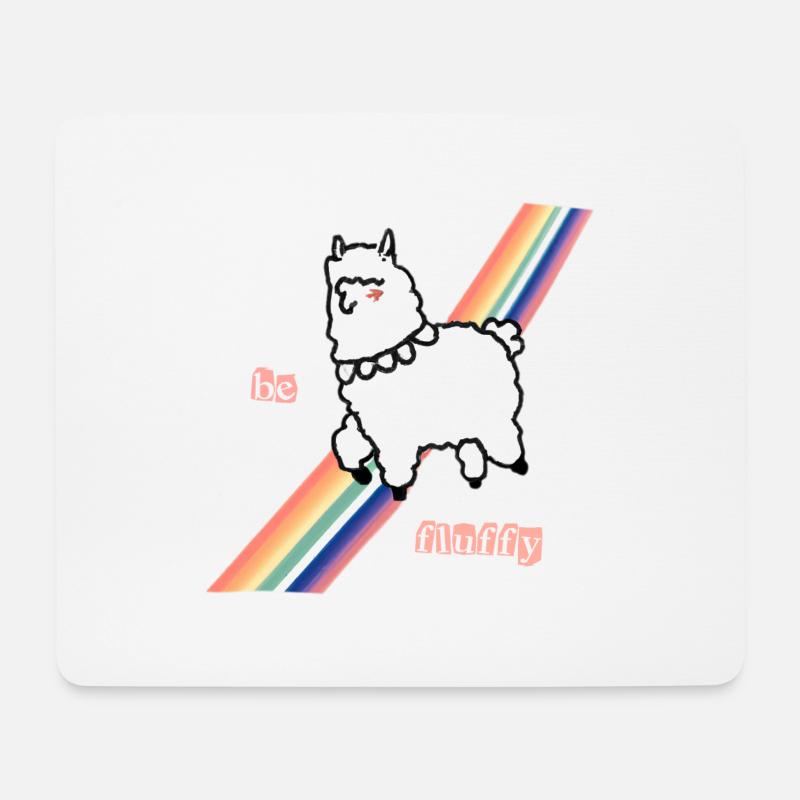 Fluffy Alpaca - Mouse Pad (horizontal) - white
