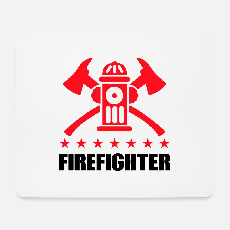 firefighter feuerwehr - Mousepad (Querformat) - Weiß