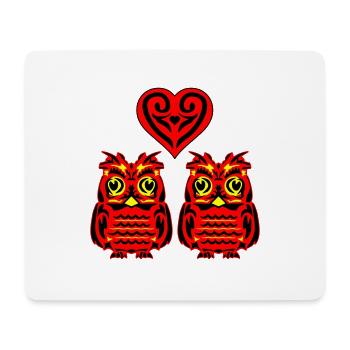 Owl love - Mouse Pad (horizontal) - white - Front