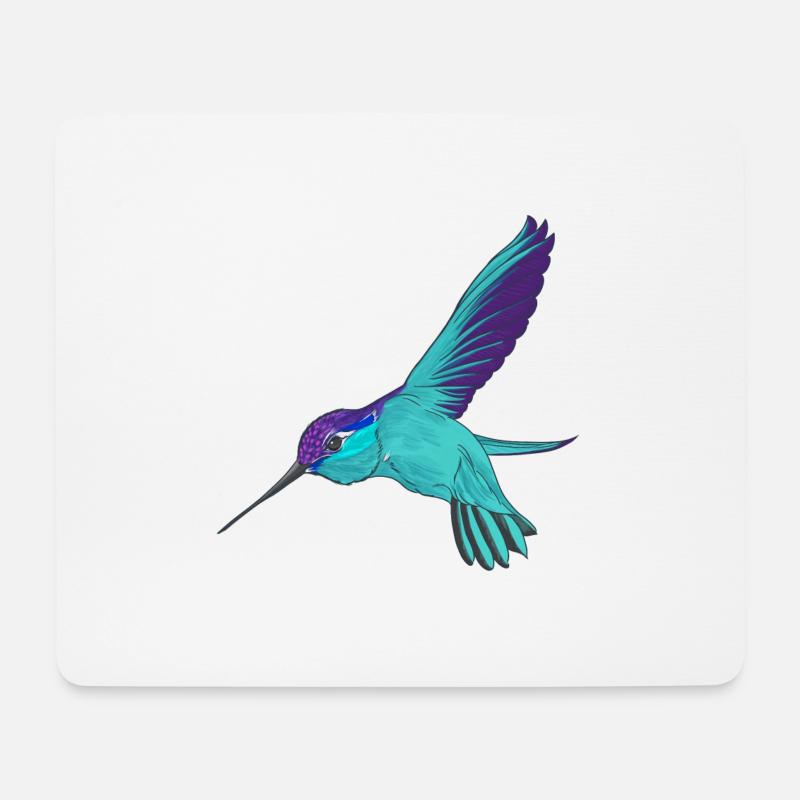 Kolibri - Mousepad (Querformat) - Weiß