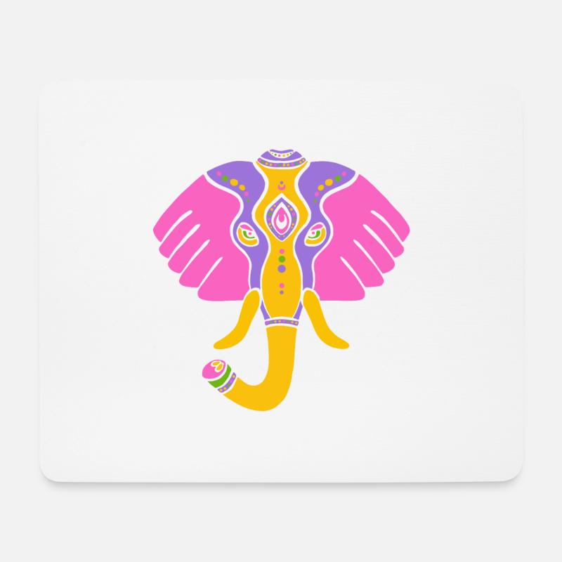 Symbol eines indischen Elefanten, Kultur Indiens - Mousepad (Querformat) - Weiß