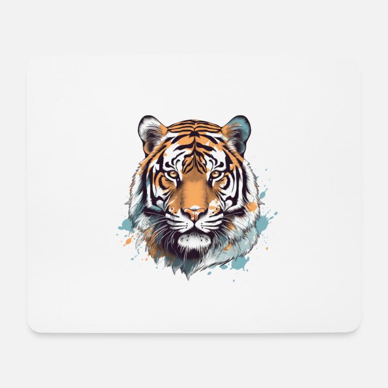 Tiger - Mousepad (Querformat) - Weiß