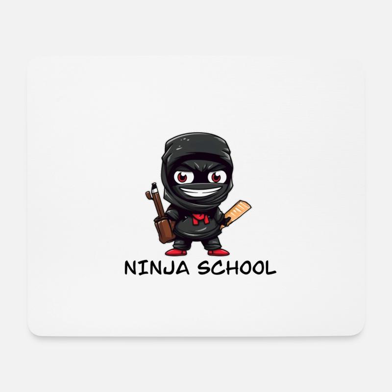 school ninja - Mousepad (Querformat) - Weiß