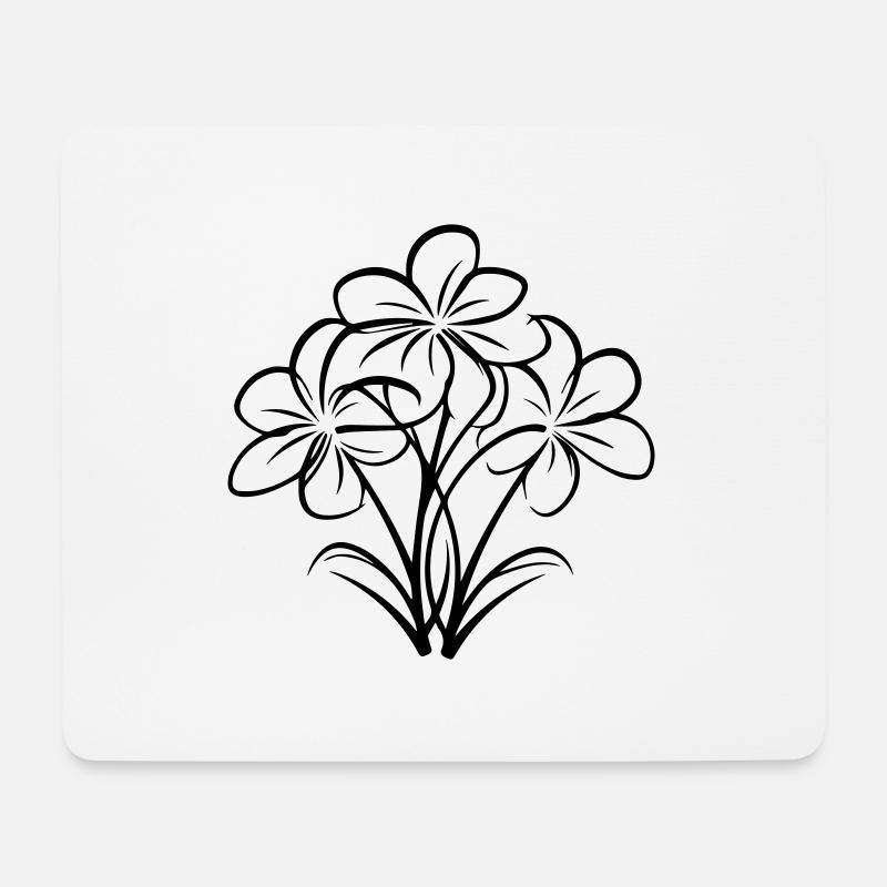 Handgezeichnete Blume - Mousepad (Querformat) - Weiß