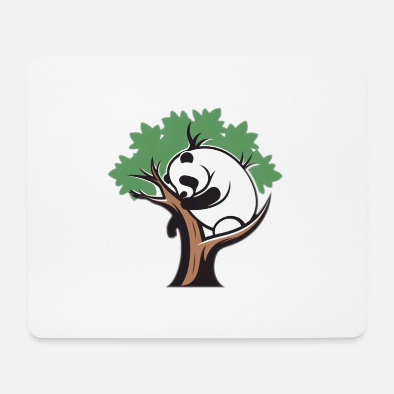 Panda in einem Baum - Mousepad (Querformat) - Weiß